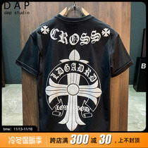 高端专柜短袖t恤男装2022新款潮牌夏季ins潮流体恤重影印花上衣潮