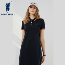 Polo Sport Knitted Dress Female Spring and Summer Commuter Line T - shirt loose and short sleeve skirt