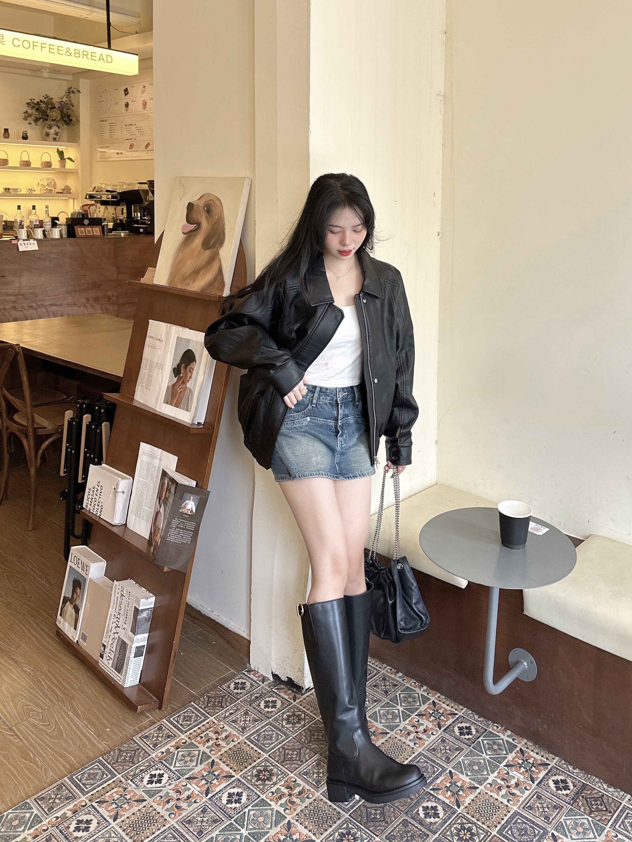 kisscat接吻猫[城市旅人]骑士靴，万茜方枪枪美洋同款真皮皮带扣复古英伦风