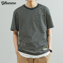 2022 Summer new men short sleeves T-shirt Breaking Holes Easy to Tide 100 Hitch Casual Streaks Half Sleeve Clothes