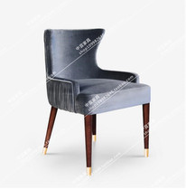 Simple modern dining chair American solid wood soft bag fabric dining room chair European classical study computer chair home chair