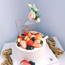 Simple cake decoration plugin iron flowers transparent round square net red in wind acrylic decoration interface