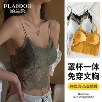 Small Harnesses Vest Lady Inner Lap Lace Cross Pure Desire Sensation With Chest Cushion Beating Bottom Beauty Back Underwear Outside Wearing Blouse Summer