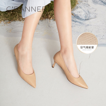 A 21105398 KB 2021 Spring air cotton sheep skin fine heels elegant and naked pointed head shoes