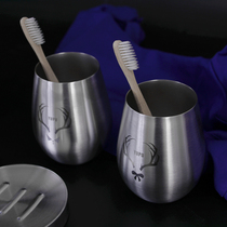 Danish design ins stainless steel bathroom kit five-piece set wash cup Tooth Cup toilet brush soap dish box