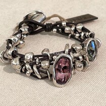 Flash hair Special Spanish UNOde50 irregular color Crystal cowhide bracelet spring and summer pure handmade Europe and the United States