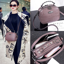 European Station Genuine Leather Packet Bag 2022 Stars with the same crocodile print handbag 100 Lapped Tide Single Shoulder Diagonal Satchel