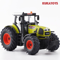Copper alloy simulation electric farm tractor sound light car model childrens toy 61 gift