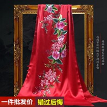 Silk shawl womens silk scarf spring and autumn Joker dress outside mother Su embroidered winter mulberry silk scarf