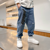 Boys autumn jeans 2021 new fashion childrens clothing Western style casual Korean version of boys spring and autumn handsome trousers