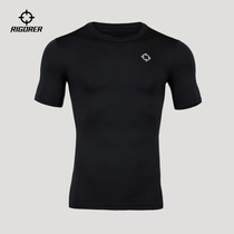 Quasi compression clothing mens basketball sports fitness short sleeve training suit tights breathable perspiration solid color bottoming coat