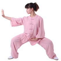 Yaxin fitness practice clothing-free ironing elastic female mid-sleeve Taiji clothing morning exercise clothing martial arts competition performance clothing