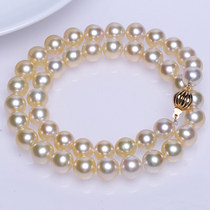 Feedback : 9 - 10mm14K gold bead deep - sea pearl chain necklace without dyeing strong circle