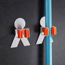 Toilet mop rack wall-mounted on the wall tuo ba jia hanging mop artifact free punch mop adhesive hook free punch strength