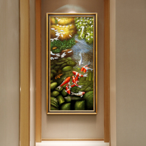 The European-style atmosphere of Fuyun the nine-fish figure the porch the vertical style the corridor the simple European mural the European-style oil painting