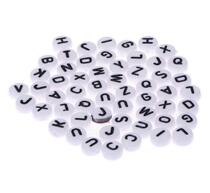500pcs lot letter beads white mixed letter alphabet flat