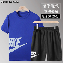 2020 New Sports Suit Mens Summer Running Suit Gym Shorts Two Sets Summer Casual Thin