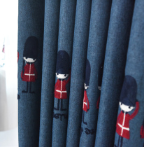 Childrens curtains British style full shading boy bedroom cartoon animation embroidery environmental protection linen boys curtain customization