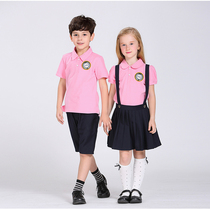 Summer dress Primary School school style class uniform short-sleeved shorts kindergarten Garden suit set female childrens class uniforms childrens clothing