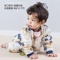 Baby sleeping bag autumn and winter cotton baby thermostatic split leg thickening pajamas newborn zipper multifunctional anti-kick quilt