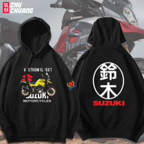 Suzuki Suzuki Suzuki V-STROM 1050XT print trend locomotive male and female youth casual plus velvet sweater
