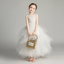 Childrens dress girl princess dress puffy gauze flower girl birthday wedding dress host piano performance show