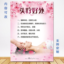 Head recuperation acupoint massage Meridian dredging advertising decorative stickers Wall Map head therapy benefits poster KT board