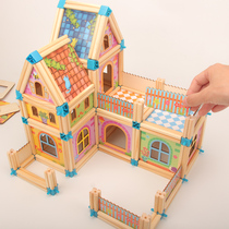 Three-dimensional puzzle 3d house model wooden childrens birthday gift Yi assembly smart toys 3-10 years old hands-on ability