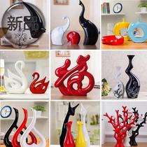 Ceramic ornaments desktop ornaments 13 exhibition hall ornaments wine cabinet decorations countertop classic museum black and white apricot color