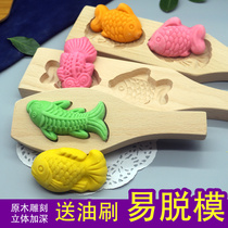 Three-dimensional fish-shaped pasta mung bean cake pumpkin cake rice cake wooden carp goldfish mold large pasta