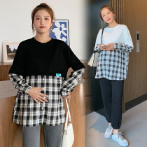 Pregnant women autumn suit fashion model 2021 new two-piece spring and autumn coat long sleeve long length pregnant women dress