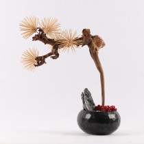 New Chinese Zen home simulation dead wood ornaments Hotel club front desk decoration model room soft decoration