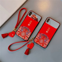 Apple 8plus mobile phone case Tide brand Chinese style apple 7plus retro Net red female iPhone7 Apple 8 Net red with Apple 6S all-inclusive fall Apple 6plus creative mirror