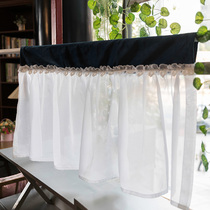 Fan-style Nordic splicing field Artistic Door Curtain half-curtain wearing pole Short-shade European-style semi-cut curtain Curtains Small Curtain Cabinet Curtain