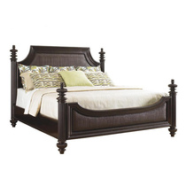 JSM American country woven rattan solid wood bed idyllic modern retro double bed high-end personality 1 51 8 m wedding bed