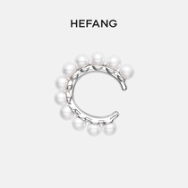 HEFANG He Fang jewelry BEADE ear buckle 925 sterling silver female small net red design sense earrings earrings