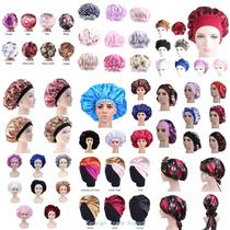1pc Long Hair Care Women Satin Bonnet Cap Night Sleep Hat Si
