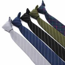 Korean version of narrow cotton linen 6cm dress business leisure style professional work British style leucorrhea stripe tide tie men