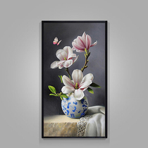 Mona Lisa Cross embroidered new living room Restaurant bedroom with large hanging picture minimalist modern Mudan Flower Flower Bottle