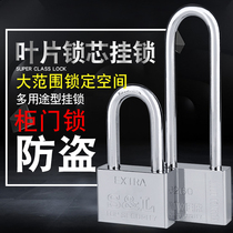 Extended padlock anti-theft door through the unlock head Home lock small lock mini imitation stainless steel lock Waterproof and rustproof