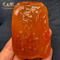  Tianguang Hui natural amber beeswax pendant Yellow honey amber flower blooming Buddha pendant Mens and Womens Buddha pendant gift