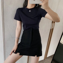 ADO 2020 autumn new split pleated high waist thin leg length super versatile anti-walking short skirt culottes
