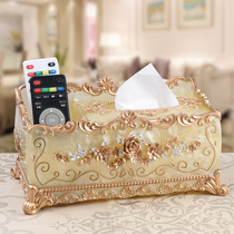 High-end tissue box creative European home living room paper box drawing box remote control storage box multifunctional light luxury
