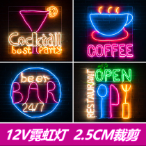 led light strip 12v flexible neon light with colorful luminous characters highlight advertising signboard shape waterproof soft light strip