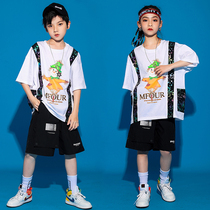Childrens Street Dance Set Boys Hip Hop Tide Clothing Summer Loose Short Sleeves Six One Children hiphop Handsome Performance Codes