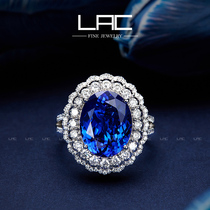 LAC high jewelry natural tanzanite ring 18K gold diamond inlaid treasure jewelry