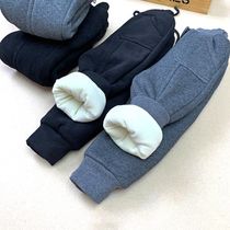 Children warm triple laminated cotton ultra-thick male pants infant plus suede thickened casual long pants baby warm outside wearing pants
