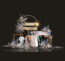 Purple oil painting style wedding hand-painted material wedding welcome sign-in area PSD source file wedding props beautiful