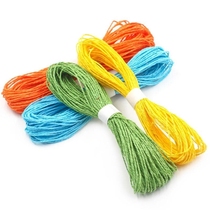Handmade class art material color thread wool bottle parent-child weaving simple indoor and outdoor bundle color paper rope Korean style