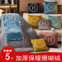 Multifunctional car pillow quilt dual-purpose sofa cushion pillow warm lunch break room nap pillow